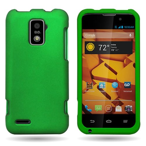 CoverON® Hard Rubberized Slim Case for ZTE Warp 4G LTE - with Cover Removal Pry Tool - Dark Green