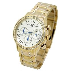 ROCAWEAR Gold-tone Iced Classic Chronograph Watch. Model: RL215712