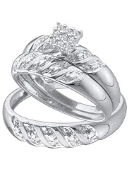 0.09CTW DIAMOND LADIES CLUSTER TRIO SET