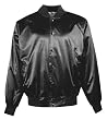 Satin Baseball Jacket with Solid Trim