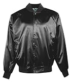Satin Baseball Jacket with Solid Trim