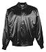 Satin Baseball Jacket with Solid Trim