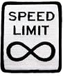 Speed Limit Infinity Embroidered Patch Iron-On Highway Road Sign Biker Emblem