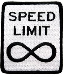 Speed Limit Infinity Embroidered Patch Iron-On Highway Road Sign Biker Emblem