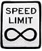 Speed Limit Infinity Embroidered Patch Iron-On Highway Road Sign Biker Emblem