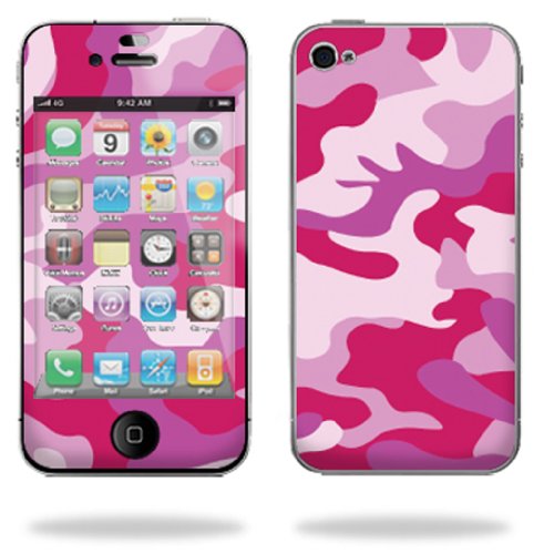 Protective Vinyl Skin Decal for Apple iPhone 4 or iPhone 4S AT&T or Verizon 16GB 32GB - Pink Camo