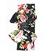 DZT1968® Baby Girl Floral Bowknot Wide Turban Headband Head Wrap Hair Band (Black)