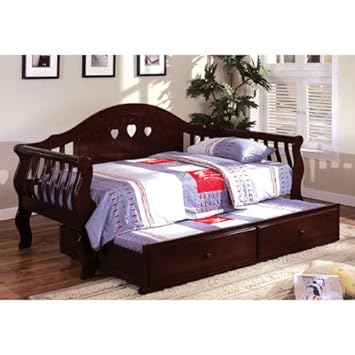 Charlotte Dark Cherry Finish Daybed with Trundle