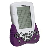 Portable Electronic Sudoku Handheld Game , White w/ Purple Handle