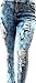 Women's Plus Size Destroy Ripped Distressed Blue Denim Jeans Acid Wash Skinny Jean Pants (26, U.W.D Blue Ripped UD-7067)