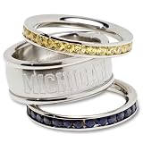 University of Michigan Logo Crystal Stacked Ring Set