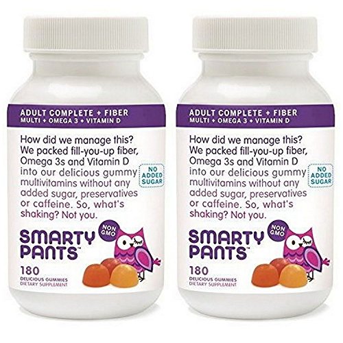 SmartyPants Adult Complete Plus Fiber: Multivitamin, Omega 3, Vitamin D (2 Pack of 180 Count) SmartyPants Adult Complete Plus Fiber: Multivitamin, Omega 3, Vitamin D (2 Pack of 180 Count)