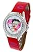 Betty Boop Women's Red Leather Band Watch with Baguette Stones Bezel Model #BB-W537B