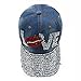 Deer Mum Lady Studded Rhinestone Lip Design Adjustable Baseball Cap