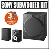 Sony SA-W3800 Performance Line 250 Watt Subwoofer w/ Bookshelf Speaker Set and 3 Year Extended Warranty