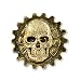 Creative Pewter Designs Gold Plated Gear W/Skull Pin GG034