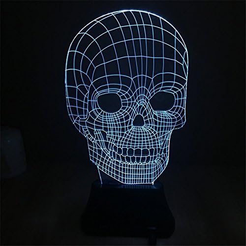 Lingtar 3D iLLusion Light Ton LED Lamp,7 Colors Change Art Sculpture Lights Produces Unique,USB Powered(Skull A)