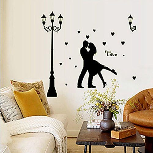 The Fashion Seller-Environmental Removable Romantic Couple under the Streetlight PVC Wall Sticker