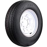 Carlisle Sport Trail Bias Trailer Tires White Spoke Rims 5 Lugs 4.80 x 12