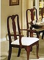 Beautiful Set Of 2 Cherry Finish Queen Ann Arm Chairs