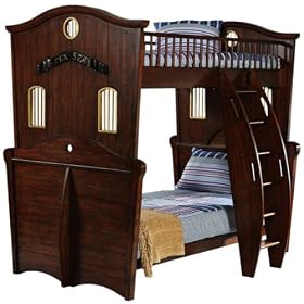 Shiver Me Timbers Twin Size Bunk Bed, TWIN, DARK BROWN by Home Decorators Collection