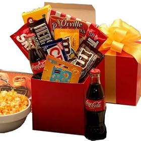 Movie Night Snacks For Two Gift Box Care Package with $5.00 Blockbuster Gift Card