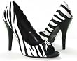 Satin Zebra Peep-Toe Pumps Stiletto
