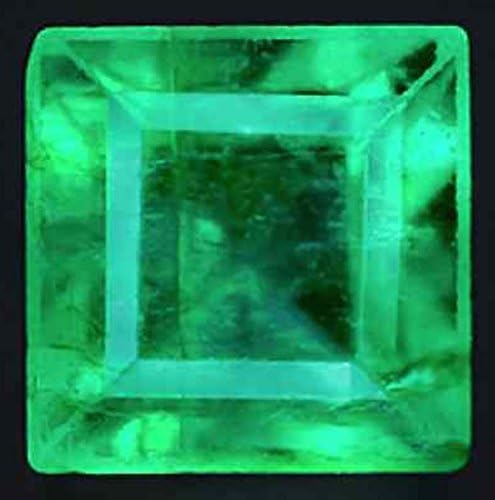 Jaz77 - Synthetic Lab Created Hydrothermal Colombian Emerald Bright Square 6.5x6.5 mm (1 pc) AAA Top Quality Loose Gemstone