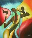 The African Singer Oil Painting on Canvas Hand Made Replica Finest Quality 20in X 24in