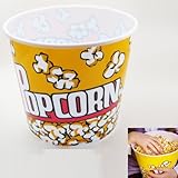Retro Style Popcorn Bowl Large Plastic Container, Reusable Tub Movie Theater Bucket