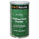 A to Z Naturals, Non-Irradiated, Psyllium Husk Powder, 12-Ounce Canisters (Pack of 4)