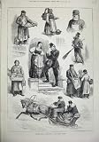 Hommes 1874 de Vendeurs du Marché de Traîneau de Cheval de Neige de St Petersburg Image du produit