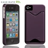 Case-Mate iPhone 4S / 4 カードホルダー付ハードケース ID Case マット・パープル CM015443
