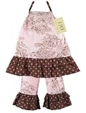 JoJo Designs 2 Piece Pink and Brown Toile Outfit, 18 to 24 Months