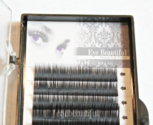 Eye Beautiful Premium Silk Lash Tray B Curl Mixed Lengths for Eyelash Extensions (0.20mm thickness)