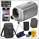 Sony DCR-SX40 Palm-Sized Camcorder in Silver + 8GB Memory Stick + Sony Camcorder Case + Additional Battery + Deluxe Camcorder Accessory Kit