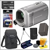 51hLYCxOcNL. SL160  Sony DCR SX40 Palm Sized Camcorder in Silver + 8GB Memory Stick + Sony Camcorder Case + Additional Battery + Deluxe Camcorder Accessory Kit