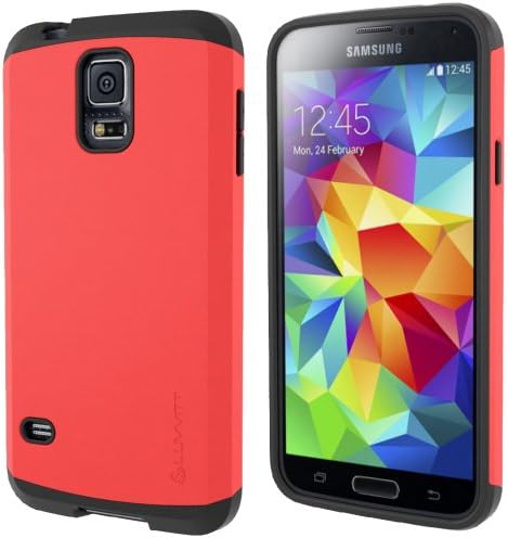 Samsung Galaxy S5 Case LUVVITT® ULTRA ARMOR Double Layer Shock Absorbing Case for Samsung Galaxy S5 SV ( Retail Packaging) - Black / Red