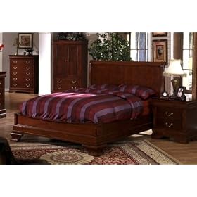 Cherry Queen Platform Bed With Night Stand