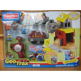 Fisher Price Geotrax Construction Gift Set with Bull and Bruno and Construction Site