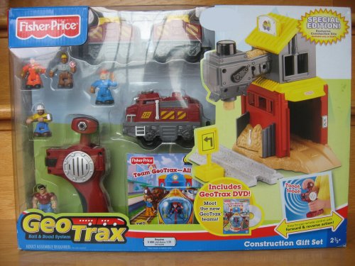 Fisher Price Geotrax Construction Gift Set with Bull and Bruno and Construction Site