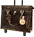Bugatti Dark Brown Womens Embossed Croco Rolling Briefcase Laptop