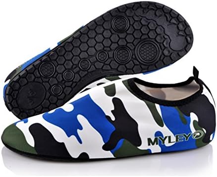 Barefoot Water Skin Shoes Aqua Socks for Beach Swim Surf Yoga Exercise Men (US 8-9) Camo-Blue