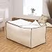 Huge Bedding Storage Bag, Creme with Caramel Trim