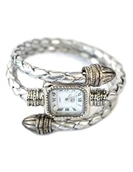 Metallic Silver Vegan Wrap Watch