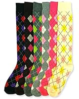 Differenttouch 6 Pairs Women's Mamia Fancy Design Multi Color Knee High Socks