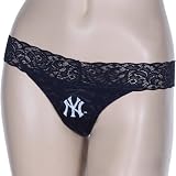 NCAA New York Yankees Ladies Navy Blue Burnout Logo Thong (X-Large)
