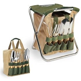 Picnic Time Gardener Folding Chair with Tools