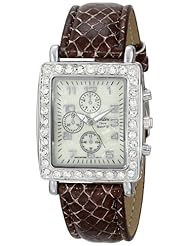Golden Classic Womens 8122_brown Color Blind Rectangle Mother of Pearl Leather Strap Watch