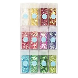 Martha Stewart Glitter 12pc Iridescent Vint Leaf